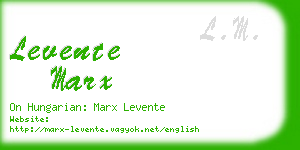 levente marx business card